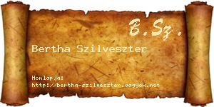 Bertha Szilveszter névjegykártya