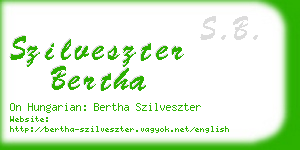 szilveszter bertha business card